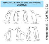 Set Of Penguin Line Design....