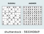 vector sudoku with answer 45.... | Shutterstock .eps vector #583340869