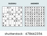 vector sudoku with answer 75.... | Shutterstock .eps vector #678662356