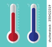 red and blue thermometers with... | Shutterstock .eps vector #350422319