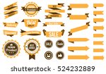 set of yellow ribbons   badges... | Shutterstock .eps vector #524232889