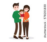 happy family. father   mother... | Shutterstock .eps vector #578201830