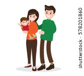 happy family. father   mother... | Shutterstock .eps vector #578201860