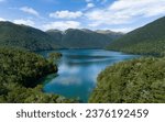 Small photo of Beautiful View Of New Zealand Mountains Lake Christabel lake Nature