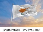 Large Cyprus Flag Waving In The ...