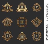 luxury monograms logos... | Shutterstock .eps vector #1044378193