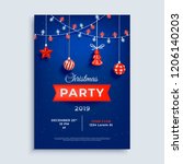 merry christmas party layout... | Shutterstock .eps vector #1206140203