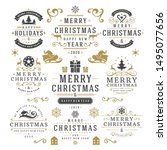 christmas and happy new year... | Shutterstock .eps vector #1495077656