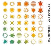 set of colorful sun burst... | Shutterstock .eps vector #2161045263