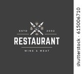 restaurant logo template vector ... | Shutterstock .eps vector #615006710