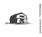 farm barn silhouette isolated... | Shutterstock .eps vector #705335686