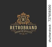 luxury monogram logo template... | Shutterstock .eps vector #727858300