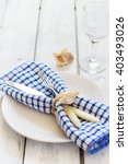 Marine Style Table Setting On A ...