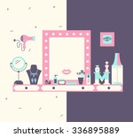 Vector Concept Of Makeup Table...
