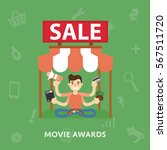 sales cinema novelties flat... | Shutterstock . vector #567511720