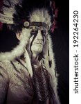 american indian chief with big... | Shutterstock . vector #192264230