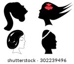 women in profile. | Shutterstock .eps vector #302239496