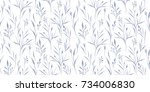 vector herbal pattern. seamless ... | Shutterstock .eps vector #734006830