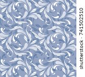 Floral Seamless Pattern. Blue...