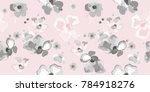 cute pattern ink flowers.... | Shutterstock .eps vector #784918276