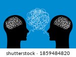 two heads of people with... | Shutterstock .eps vector #1859484820