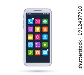 realistic smartphone screen... | Shutterstock .eps vector #1912437910