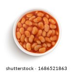 Bowl Of Baked Beans In Tomato...