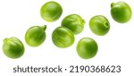 Green peas isolated on white...