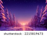 Beautiful Winter Landscape With ...