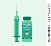 vaccine injection of... | Shutterstock .eps vector #1957411879