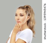 Small photo of Thread Lift ,markup.Face marking.non-surgical lifting