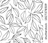 black brush outline leaves and... | Shutterstock .eps vector #1827378509