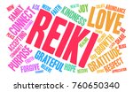 reiki word cloud on a white... | Shutterstock .eps vector #760650340