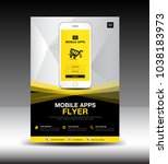 mobile apps flyer template.... | Shutterstock .eps vector #1038183973