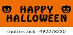 happy halloween.   logo  ... | Shutterstock .eps vector #492278230