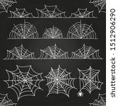 white spider web on chalkboard... | Shutterstock . vector #1512906290
