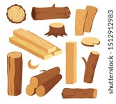 Cartoon Timber. Wood Log And...