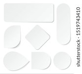 white paper stickers. blank... | Shutterstock . vector #1519743410