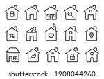 home icons. thin line modern... | Shutterstock . vector #1908044260
