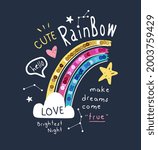 Rainbow Slogan With Colorful...