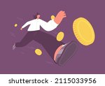 woman running to profit.... | Shutterstock .eps vector #2115033956