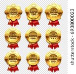 golden certified rosettes  gold ... | Shutterstock . vector #693800023