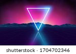 triangle synthwave retro... | Shutterstock .eps vector #1704702346