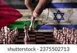 Small photo of Palestine vs Israel conflict concept on chessboard. War between Israel and Palestine, concept