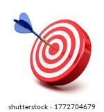 one blue dart hitting a red... | Shutterstock . vector #1772704679