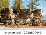 Niagara Escarpment ancient dolomite rock formations at Potawatomi State Park, Door County, Wisconsin