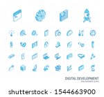 isometric line icon set. 3d... | Shutterstock .eps vector #1544663900