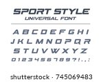 sport style universal font.... | Shutterstock .eps vector #745069483