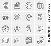 16 universal business icons... | Shutterstock .eps vector #1603945033
