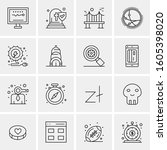 16 universal business icons... | Shutterstock .eps vector #1605398020